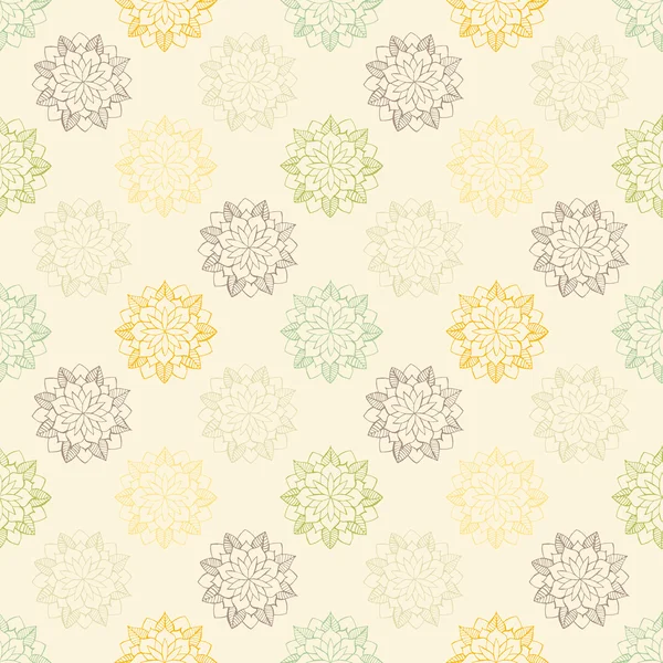 Seamless pattern with hand-drawn abstract flowers — Stockový vektor