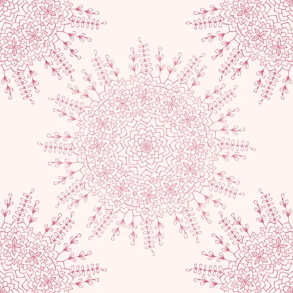 Fond sans couture avec motif floral dessiné à la main — Image vectorielle