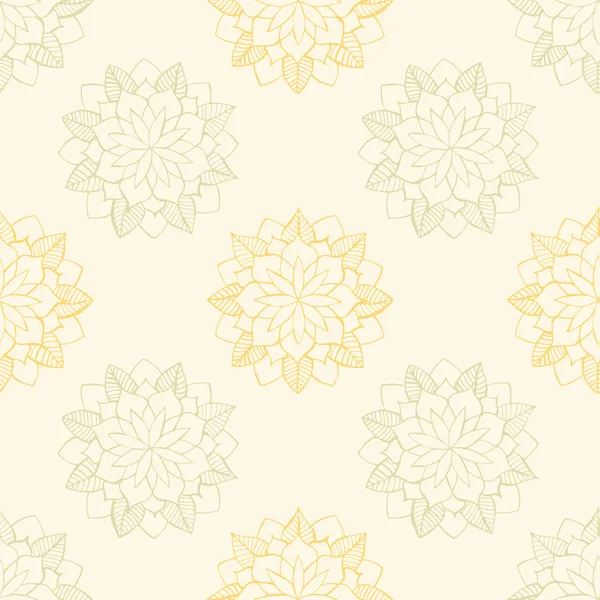 Seamless pattern with hand-drawn abstract flowers — Stok Vektör