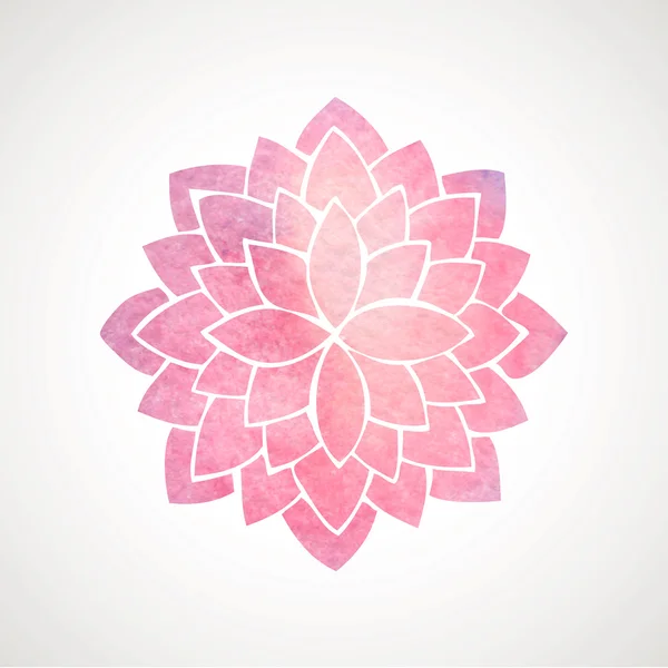Watercolor pink flower pattern. Silhouette of lotus. Mandala Rechtenvrije Stockvectors
