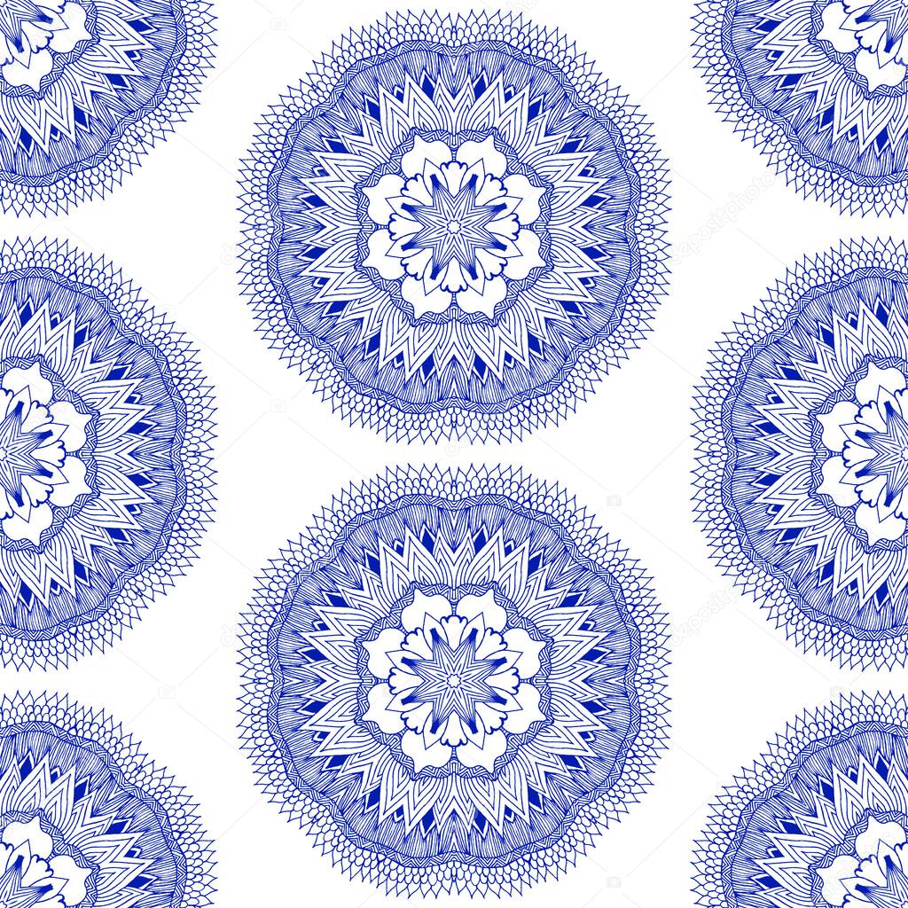Seamless pattern in ethnic vintage boho style
