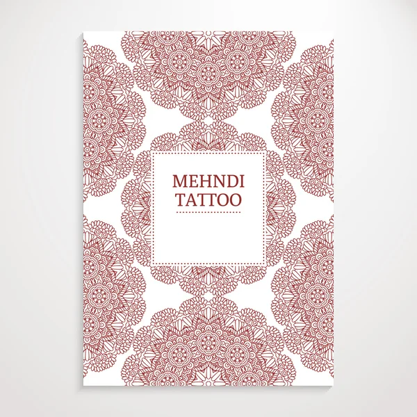 Poster template mehndi design — Stock vektor