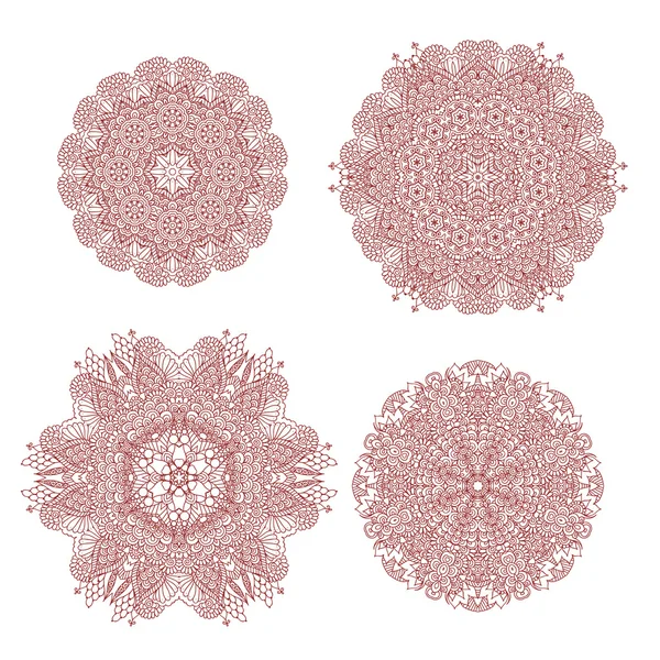 Mehndi henna motifs ronds abstraits — Image vectorielle