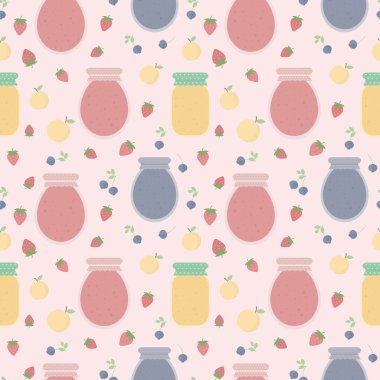 Meyve ve reçel kavanoz ile Seamless Modeli