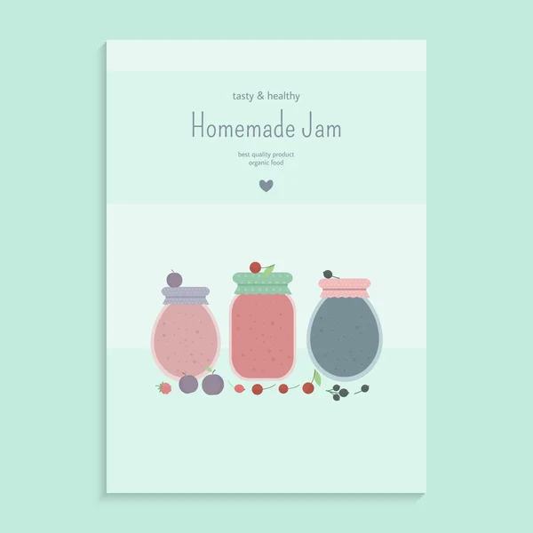 Poster met vrucht jam — Stockvector