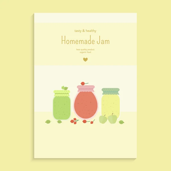 Poster with fruit jam — Stock Vector