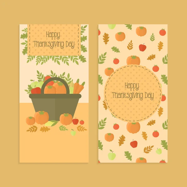 Flyers, banners voor Thanksgiving day met pumpkins Rechtenvrije Stockillustraties