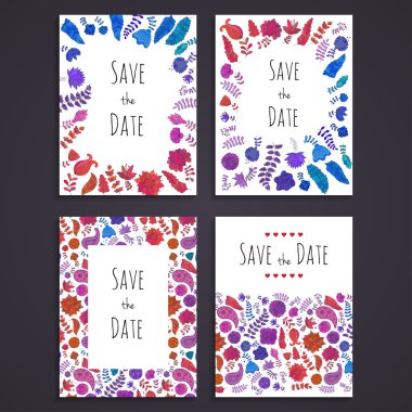 Doodle tebrik kartı şablonlarını topluluğu