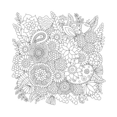 Desen siyah ve beyaz doodle