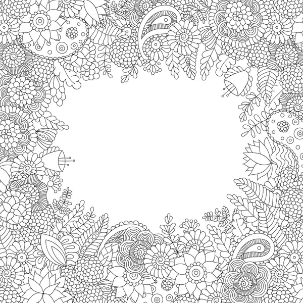 Doodle pattern black and white - Stok Vektor
