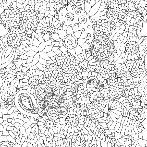 Doodle motif noir et blanc — Image vectorielle