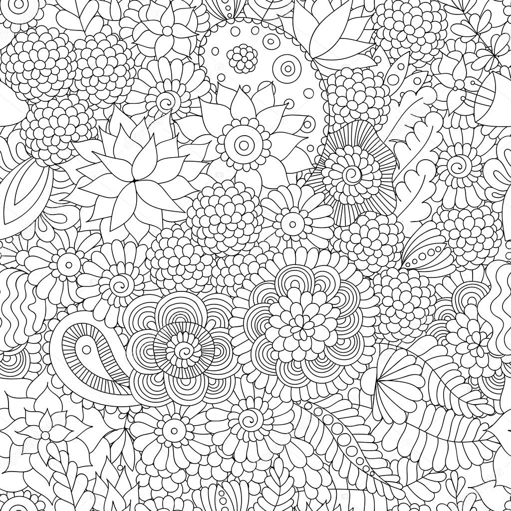 Doodle pattern black and white