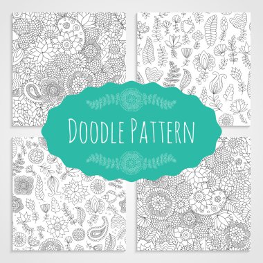 Ofoodle desen siyah beyaz ayarla