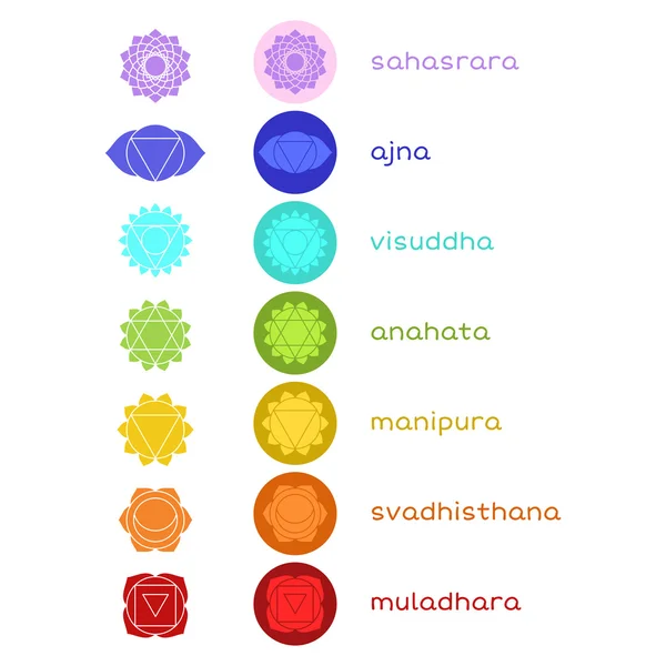 Chakras vector icons — Vector de stock