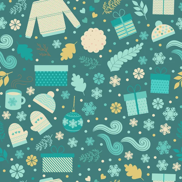 Kerstmis naadloze patroon in vector — Stockvector