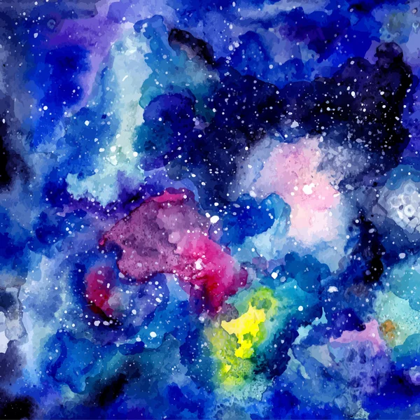 Cosmic watercolor background — Stock Vector
