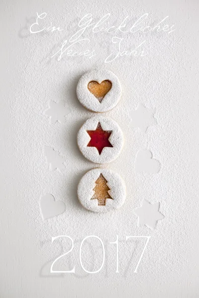 2017 Navidad y año nuevo galletas de jengibre —  Fotos de Stock