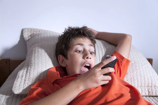 Boy and computer — Stock Photo, Image