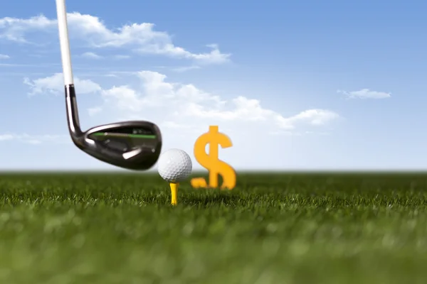 Golf ve para — Stok fotoğraf