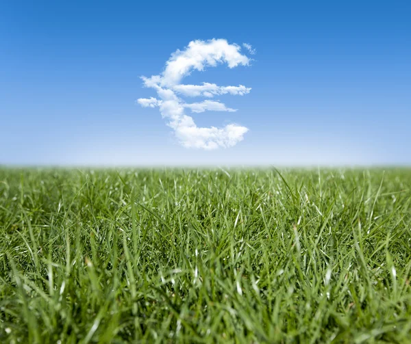 Nubes de hierba y dinero — Foto de Stock