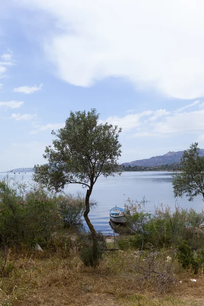Bateaux de pêche sur le coût du lac de Bafa — Photo
