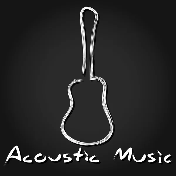 Guitarra acústica desenhada manualmente —  Vetores de Stock