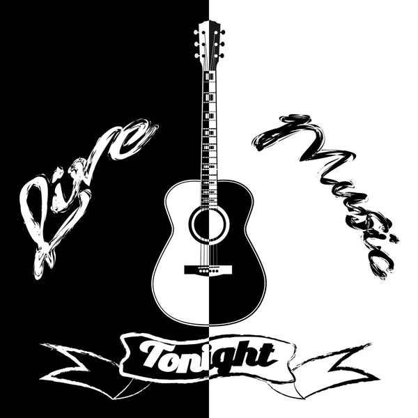 Acústica en blanco y negro — Vector de stock