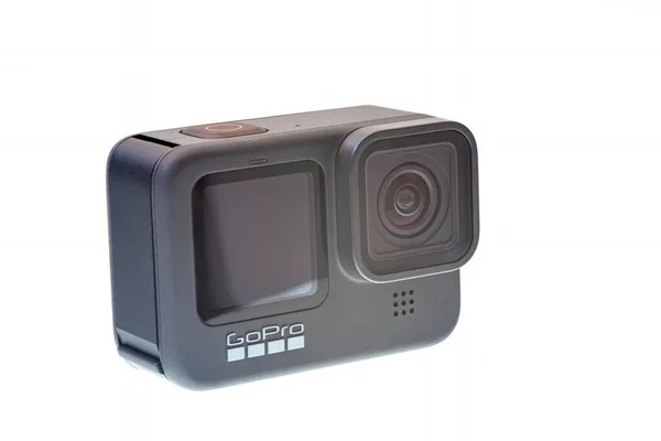 Piatra Neamt Rumänien September 2020 Neue Gopro Schwarze Kamera Isoliert — Stockfoto