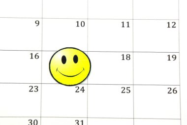 Takvim yüzünde gülümseme
