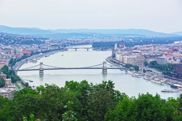 Вид с воздуха на Будапешт — стоковое фото