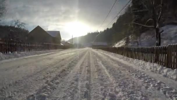 Зимняя дорога — стоковое видео