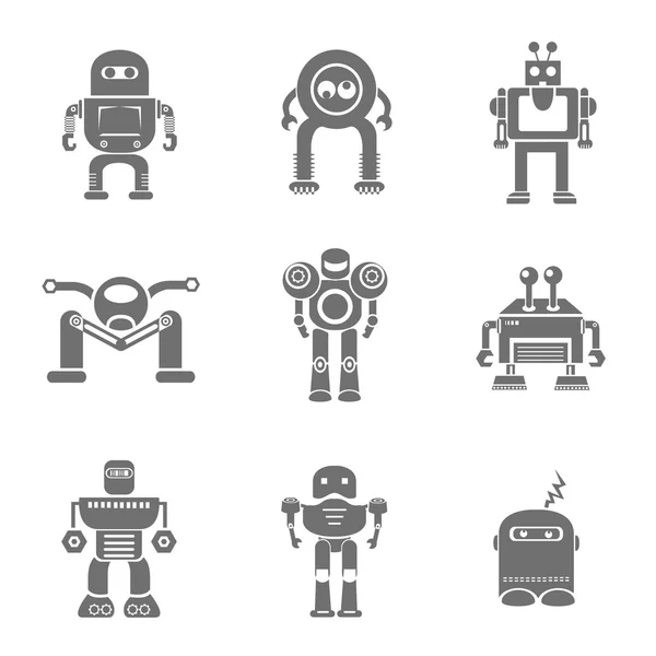 Χαριτωμένο ρομπότ εικονίδια — Διανυσματικό Αρχείο