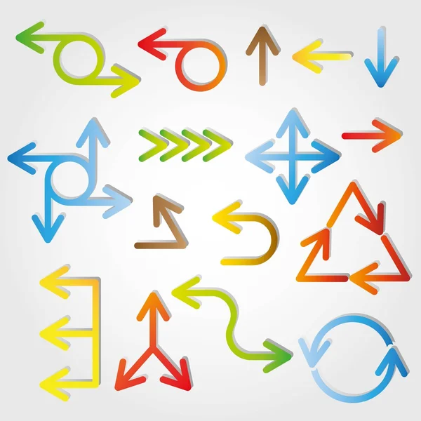 Kleurrijke pijl symbolen — Stockvector