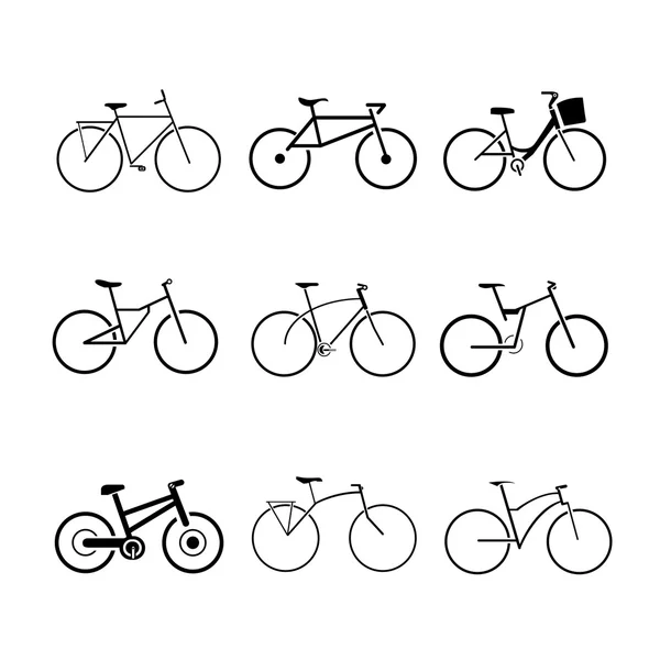 Fahrradsymbole gesetzt — Stockvektor