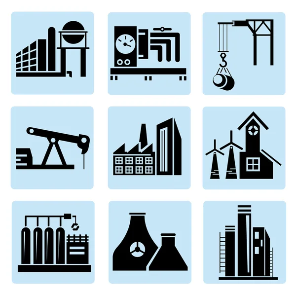 Factory and industry icons — Stock Vector