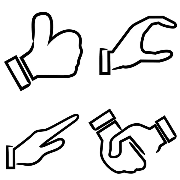 Ligne de dessin des mains — Image vectorielle