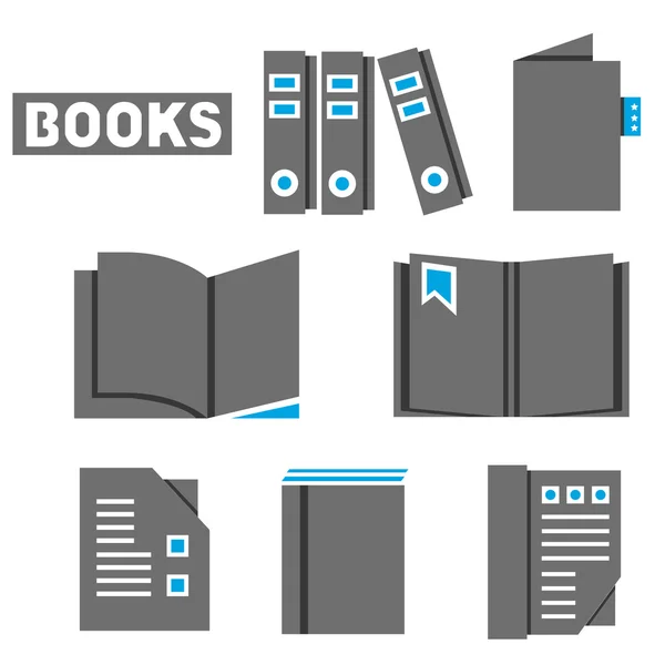 Zestaw ikon książek — Wektor stockowy