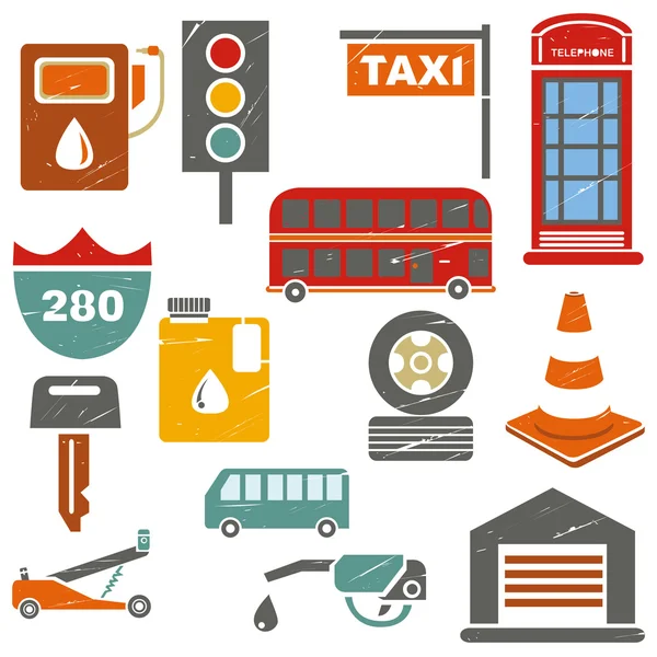 Transportation and garage icons — Stock Vector