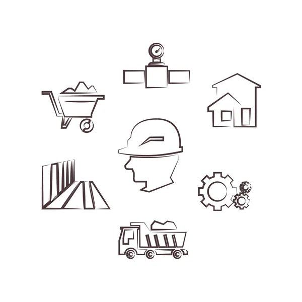 Iconos de gestión de la construcción — Vector de stock