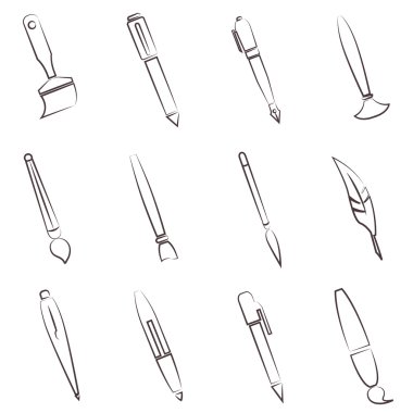 elle çizilmiş yazı araçları