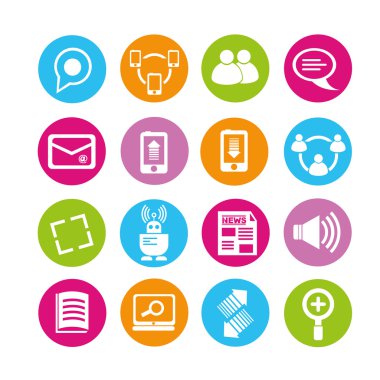 iletişim ve sosyal ağ simgeleri