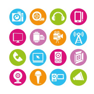 Medya Icons set, düğme kümesi