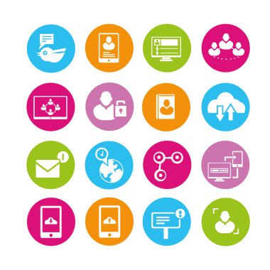 Sosyal Medya simgeler kümesi, düğmeler