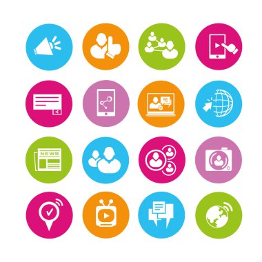 Sosyal Medya simgeler kümesi, düğmeler