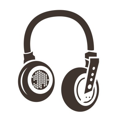 Beyaz arka planda Retro kulaklık