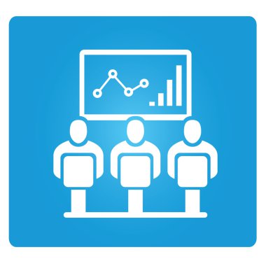 Mavi düğme sembolünde eğitim