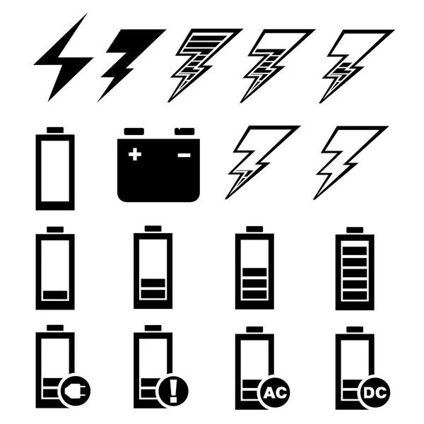 Conjunto de carga de batería — Archivo Imágenes Vectoriales