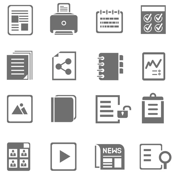 Document and office icons — Stock Vector