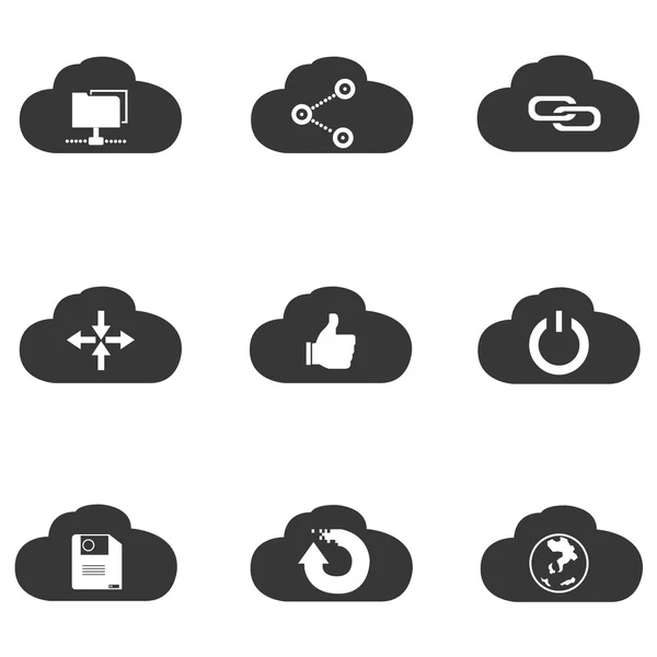 Ícones de computação em nuvem —  Vetores de Stock