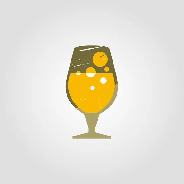 Гранж и ретро бокал пива — стоковый вектор